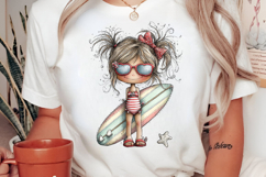 Whimsical Summer Girl Clipart Product Image 2