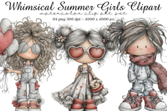 Whimsical Summer Girls Clipart Product Image 1