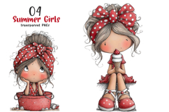 Whimsical Summer Girls Clipart Product Image 1
