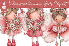 Whimsical Summer Girls Clipart Product Image 1