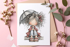 Whimsical Summer Girls Clipart Product Image 2