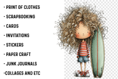 Whimsical Summer Girls Clipart Product Image 2
