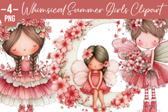 Whimsical Summer Girls Clipart Product Image 1