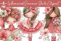 Whimsical Summer Girls Clipart Product Image 1