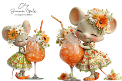 Summer Girls With Drinks Clipart Product Image 1