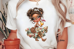 Whimsical Summer Girls with Drinks Clipart Product Image 2
