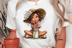 Whimsical Summer Girls with Drinks Clipart Product Image 2