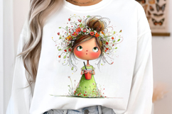 Whimsical Summer Girls with Drinks PNG Product Image 3