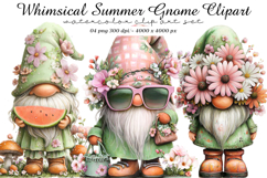 Whimsical Summer Gnome Clipart Product Image 1