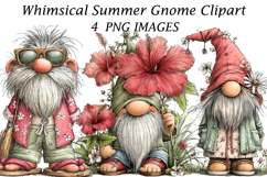 Whimsical Summer Gnome Clipart Product Image 1