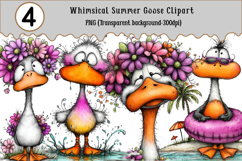 Whimsical Summer Goose Clipart Product Image 1