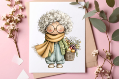Whimsical summer grandma clipart - Summer grandma Png Product Image 2