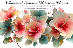 Whimsical Summer Hibiscus Clipart Product Image 1