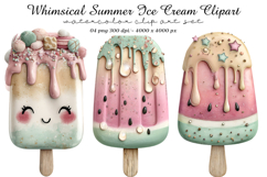 Whimsical Summer Ice Cream Clipart Product Image 1