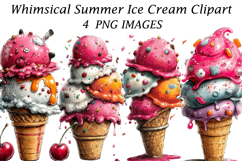 Whimsical Summer Ice Cream Clipart Product Image 1