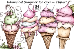 Whimsical Summer Ice Cream Clipart Product Image 1
