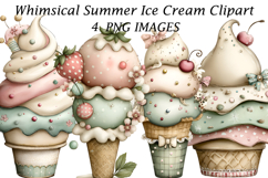 Whimsical Summer Ice Cream Clipart Product Image 1