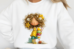 Whimsical Summer ice Cream Girl Clipart Product Image 2