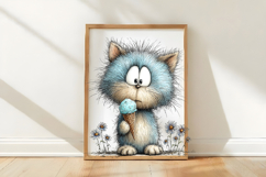 Whimsical Summer Kitten Icecream Clipart Product Image 3