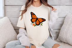 Whimsical Summer Monarch Butterflies Clipart Product Image 2