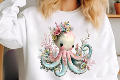 Whimsical Summer Octopus Clipart - Whimsical Summer Octopus Product Image 2