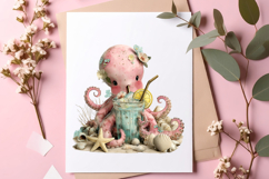 Whimsical Summer Octopus Clipart - Whimsical Summer Octopus Product Image 3