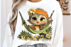 Whimsical Summer Owl Clipart Png Product Image 3