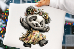 Whimsical summer panda clipart - summer panda Png Product Image 2