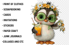 Whimsical Summer Penguin Clipart Product Image 2