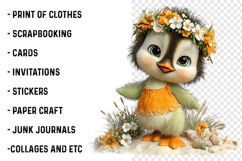 Whimsical Summer Penguin Clipart Product Image 2