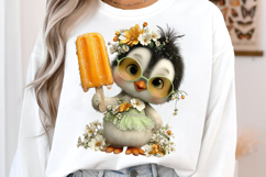 Whimsical Summer Penguin Clipart Product Image 3