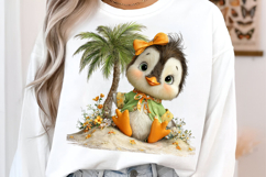 Whimsical Summer Penguin Clipart Product Image 3