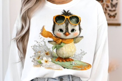 Whimsical Summer Penguin Clipart Product Image 3