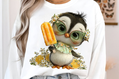 Whimsical Summer Penguin Clipart Product Image 3