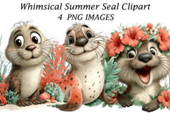 Whimsical Summer Seal Clipart Product Image 1
