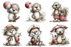 Whimsical Summer Seal Clipart Bundle Product Image 3
