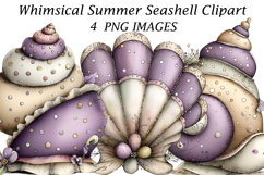 Whimsical Summer Seashell Png Product Image 1