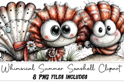 Whimsical Summer Seashell Clipart Product Image 1