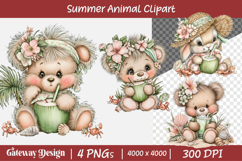 Whimsical Summer Seaside Animal Clipart Product Image 1