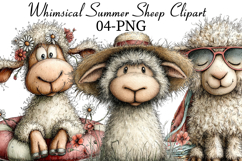 Whimsical Summer Sheep Clipart Product Image 1