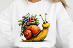 Whimsical Summer Snail Clipart PNG Product Image 2