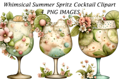 Whimsical Summer Spritz Cocktail Clipart Product Image 1