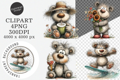 Whimsical summer teddy bear clipart - summer teddy bear Png Product Image 1
