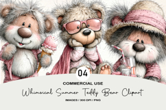Whimsical Summer Teddy Bear Clipart Product Image 1