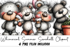 Whimsical Summer Teddy Bear Clipart Product Image 1