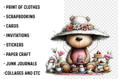 Whimsical Summer Teddy Bear Clipart Product Image 2