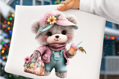 Whimsical summer teddy bear clipart - Summer teddy bear Png Product Image 2