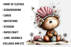Whimsical Teddy Bear Clipart Png Product Image 2