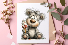 Whimsical summer teddy bear clipart - summer teddy bear Png Product Image 3