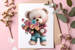 Whimsical summer teddy bear clipart - Summer teddy bear Png Product Image 3